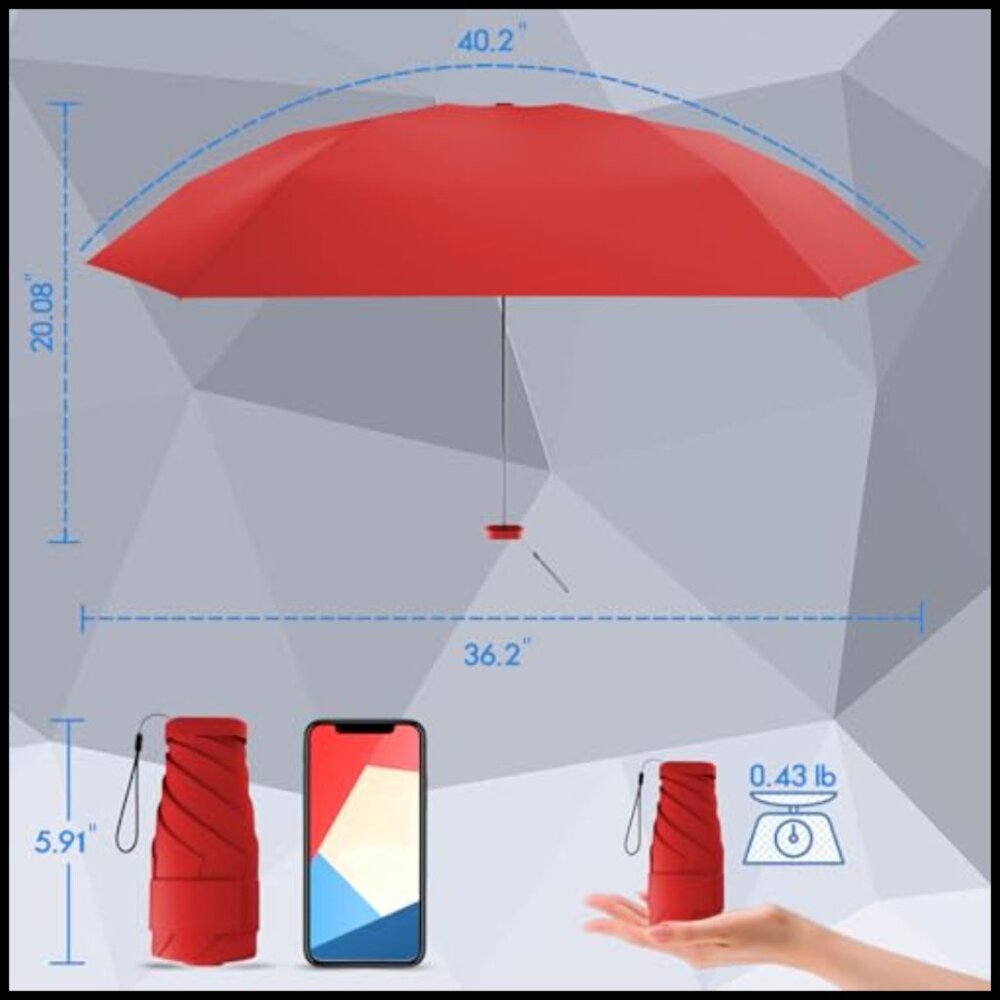 Compact Folding Umbrella Windproof Lightweight Tr… - image 2